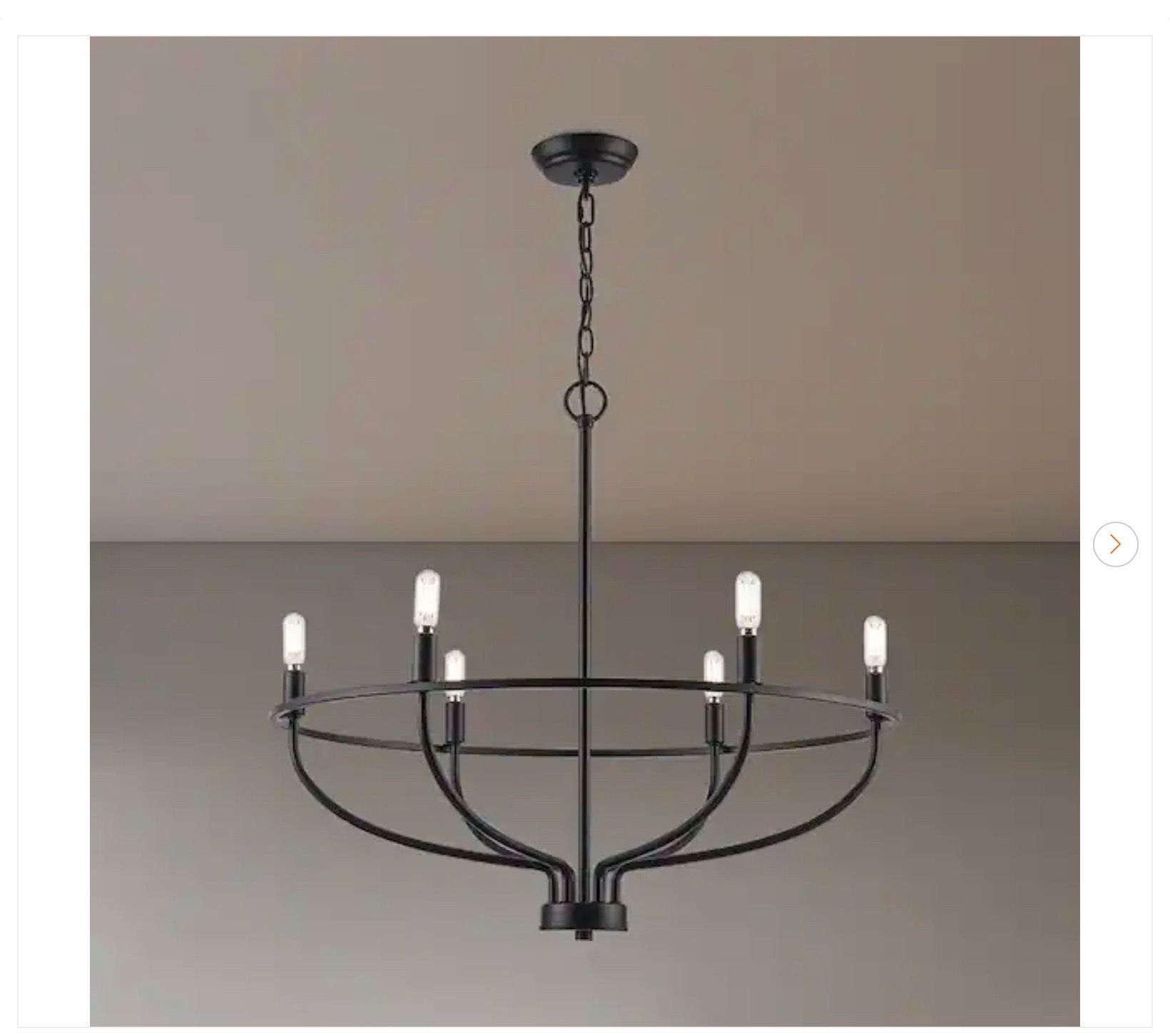Monteaux Lighting 6-Light Black Round Candle Chandelier - New