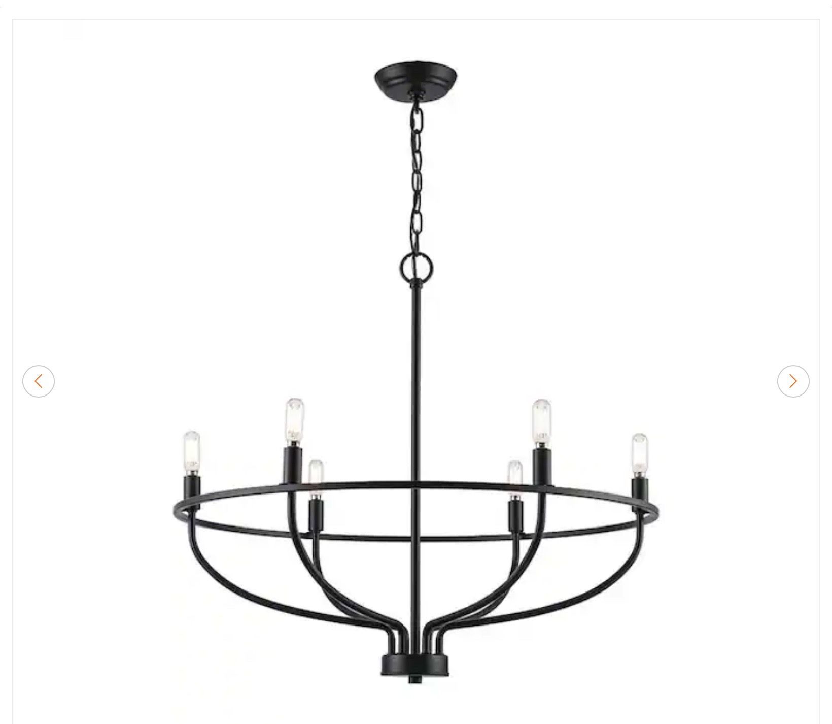 Monteaux Lighting 6-Light Black Round Candle Chandelier - New - photo 2