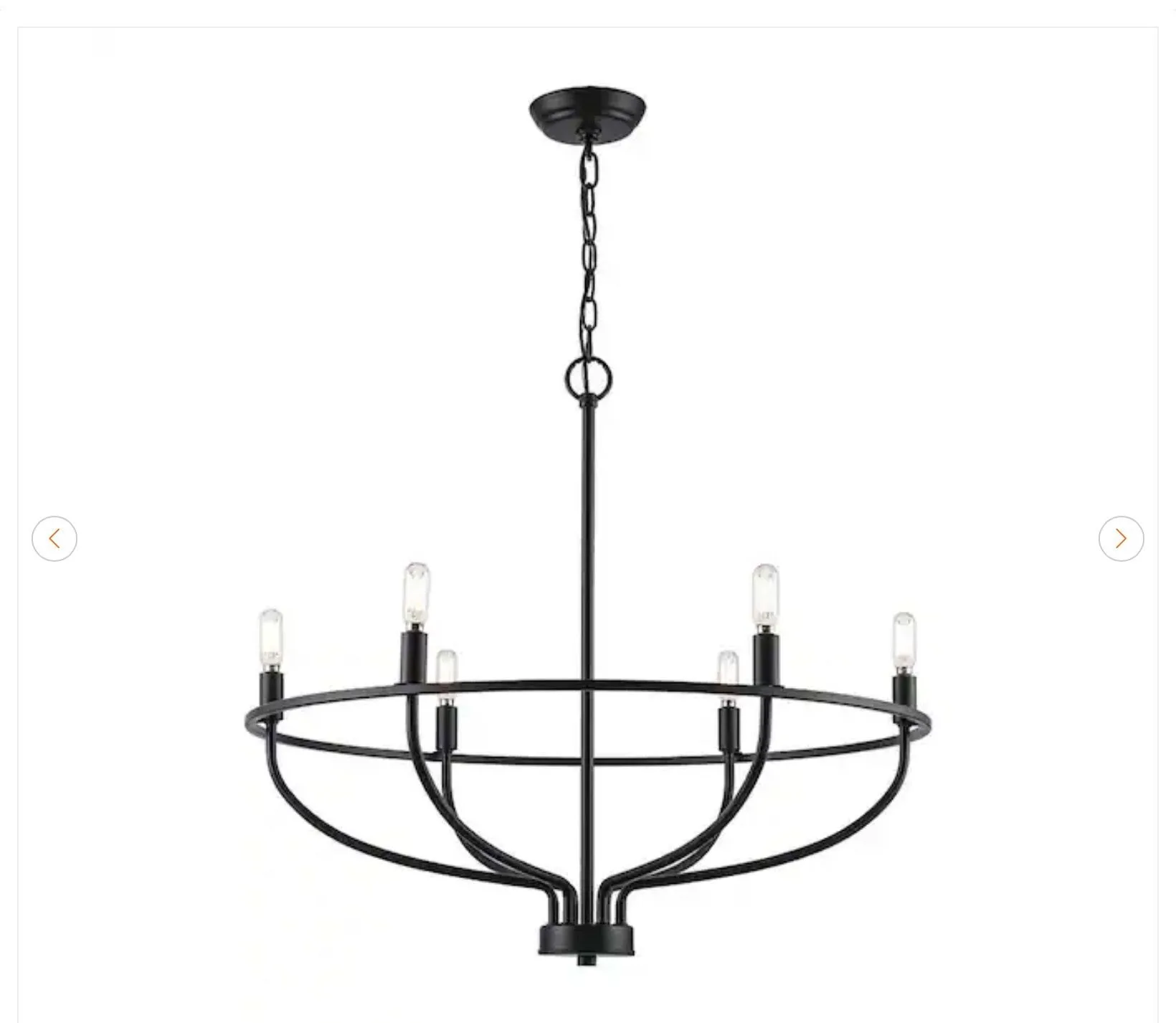 Monteaux Lighting 6-Light Black Round Candle Chandelier - New - photo 2