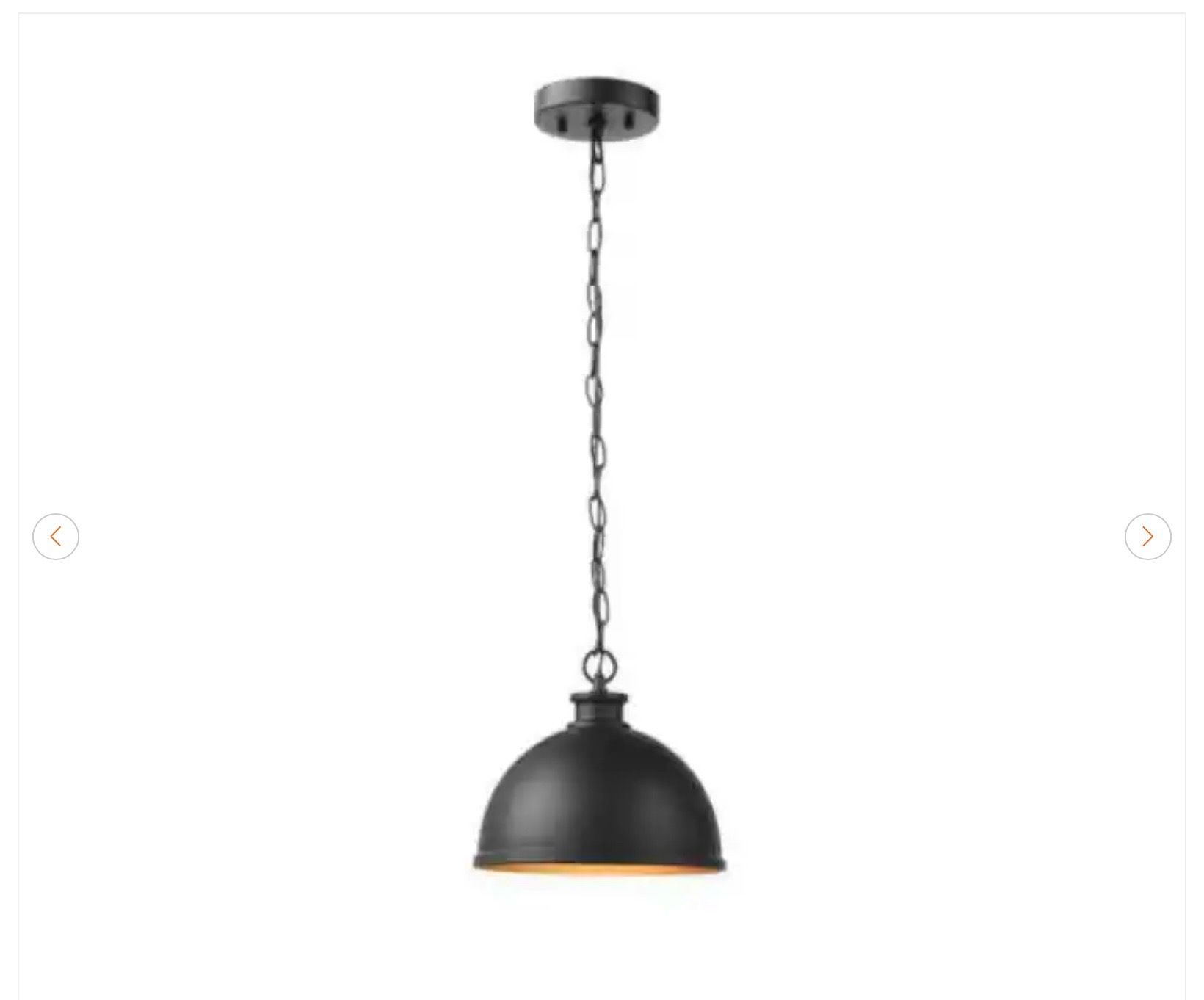 Hampton Bay Talullah 1-Light Matte Black Pendant Light