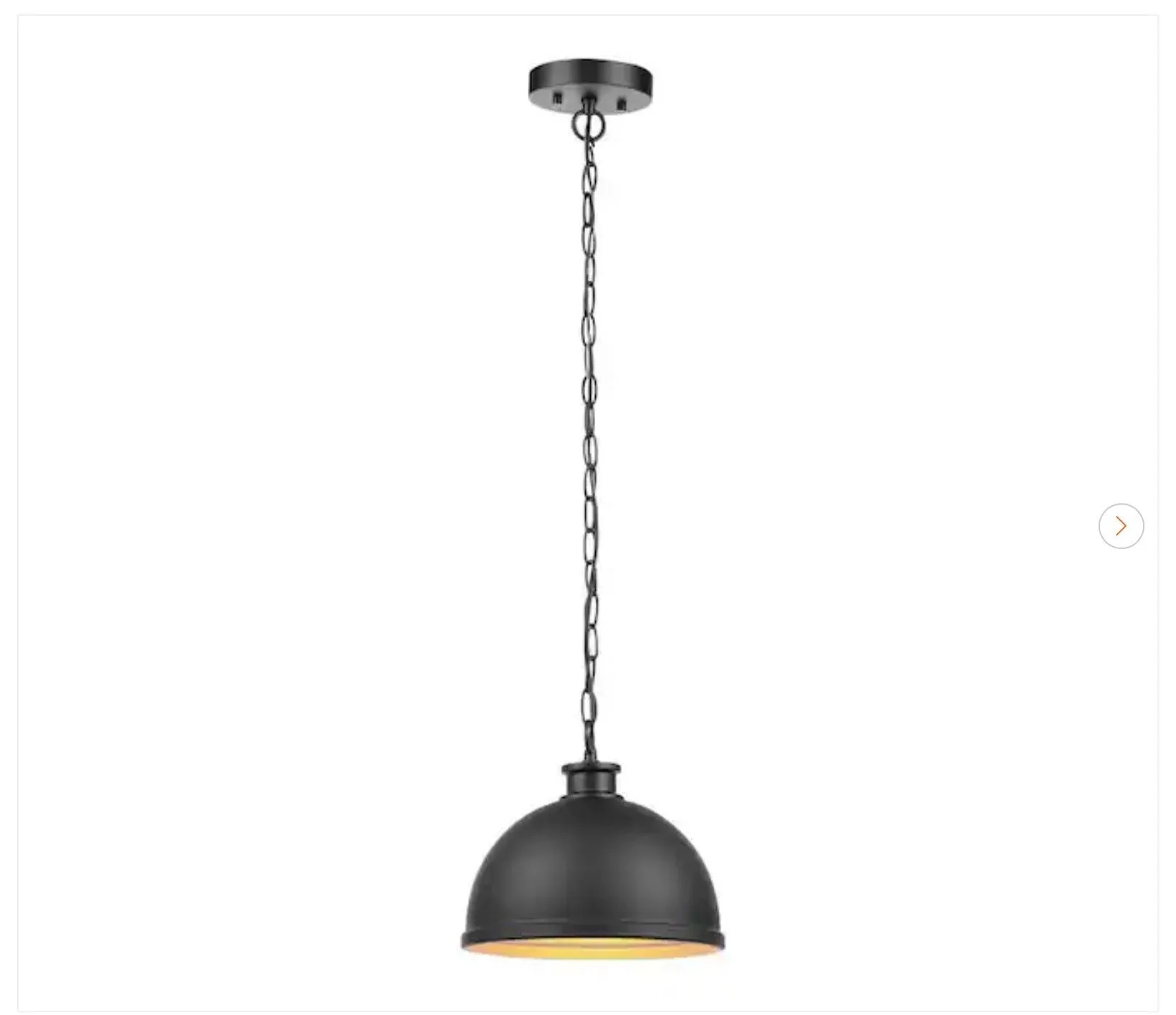 Hampton Bay Talullah 1-Light Matte Black Pendant Light - photo 2