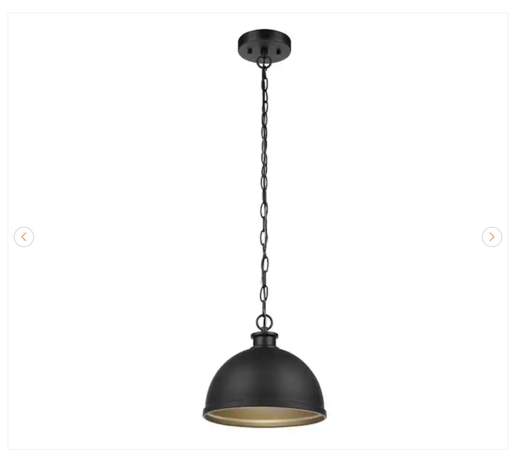 Hampton Bay Talullah 1-Light Matte Black Pendant Light - photo 3