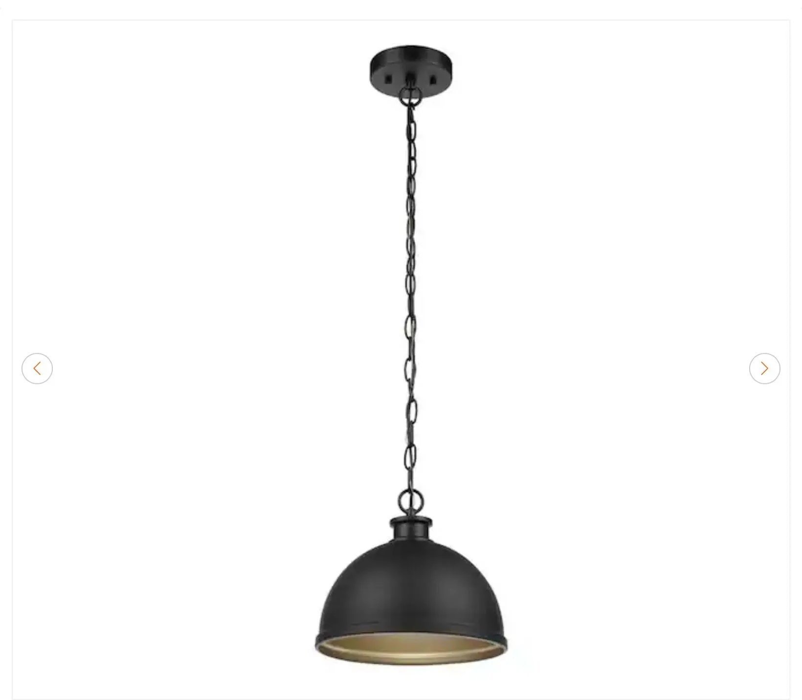 Hampton Bay Talullah 1-Light Matte Black Pendant Light - photo 3