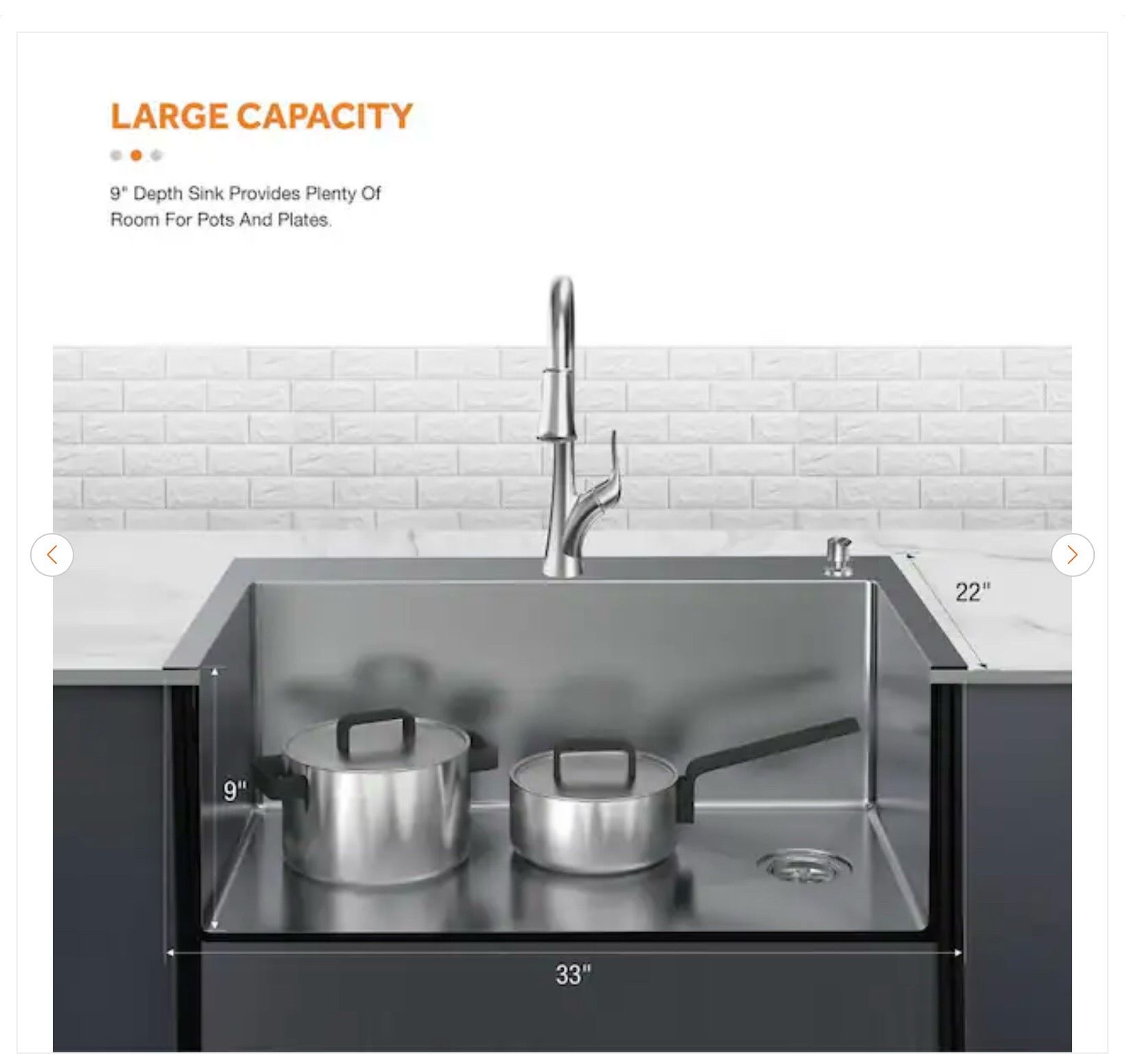 Glacier Bay Dolancourt 33 in. Stainless Steel Kitchen Sink - photo 3