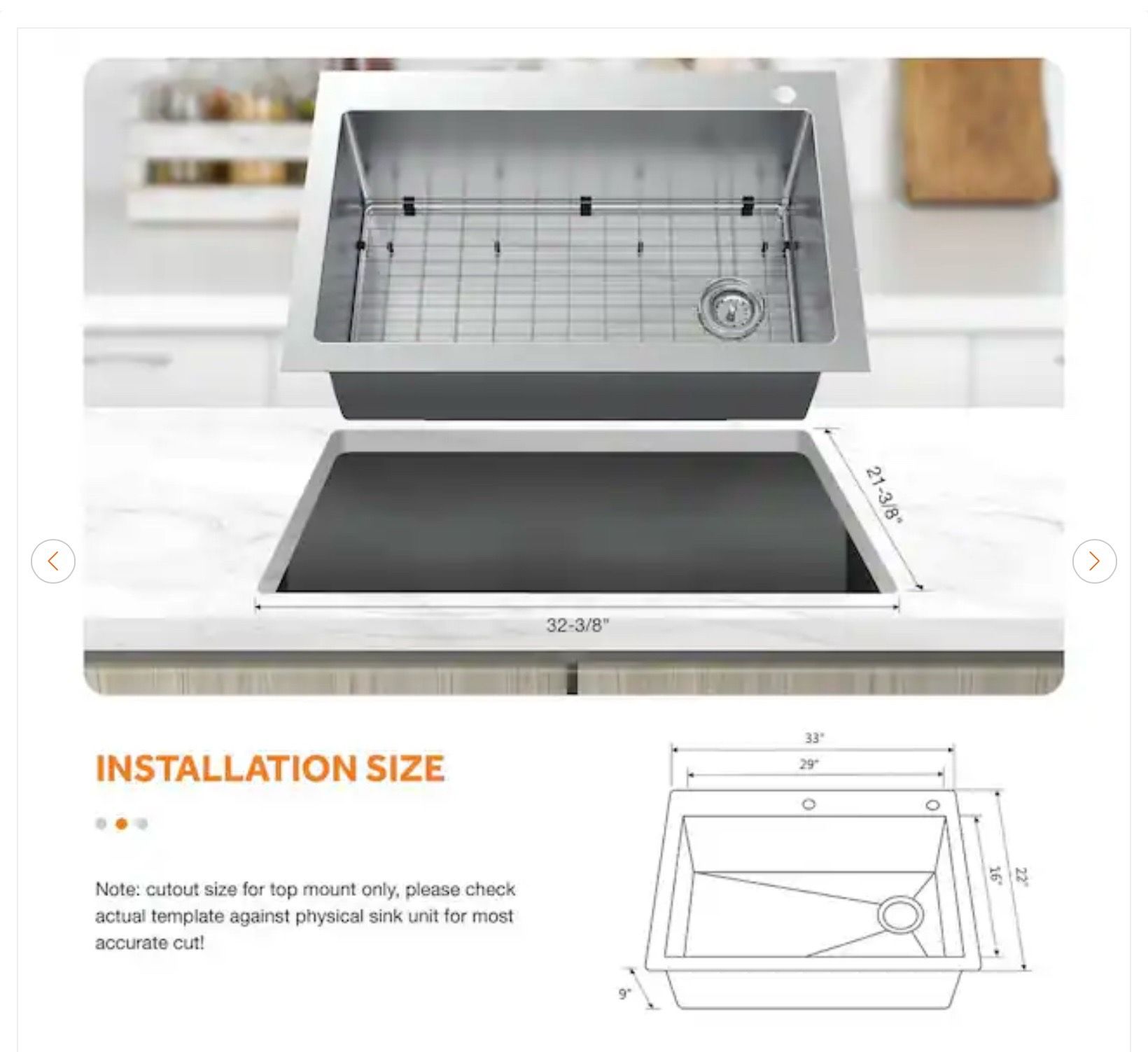 Glacier Bay Dolancourt 33 in. Stainless Steel Kitchen Sink - photo 5