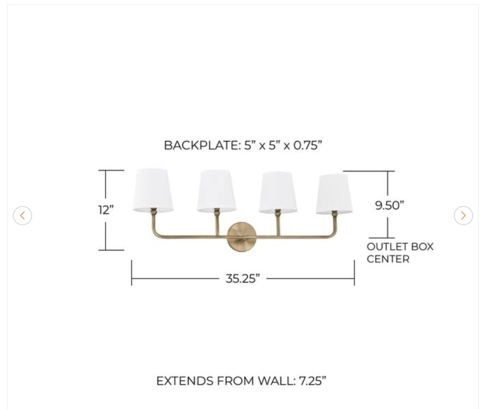 Capital Lighting Dawson 4-Light Aged Brass Vanity Light - photo 2