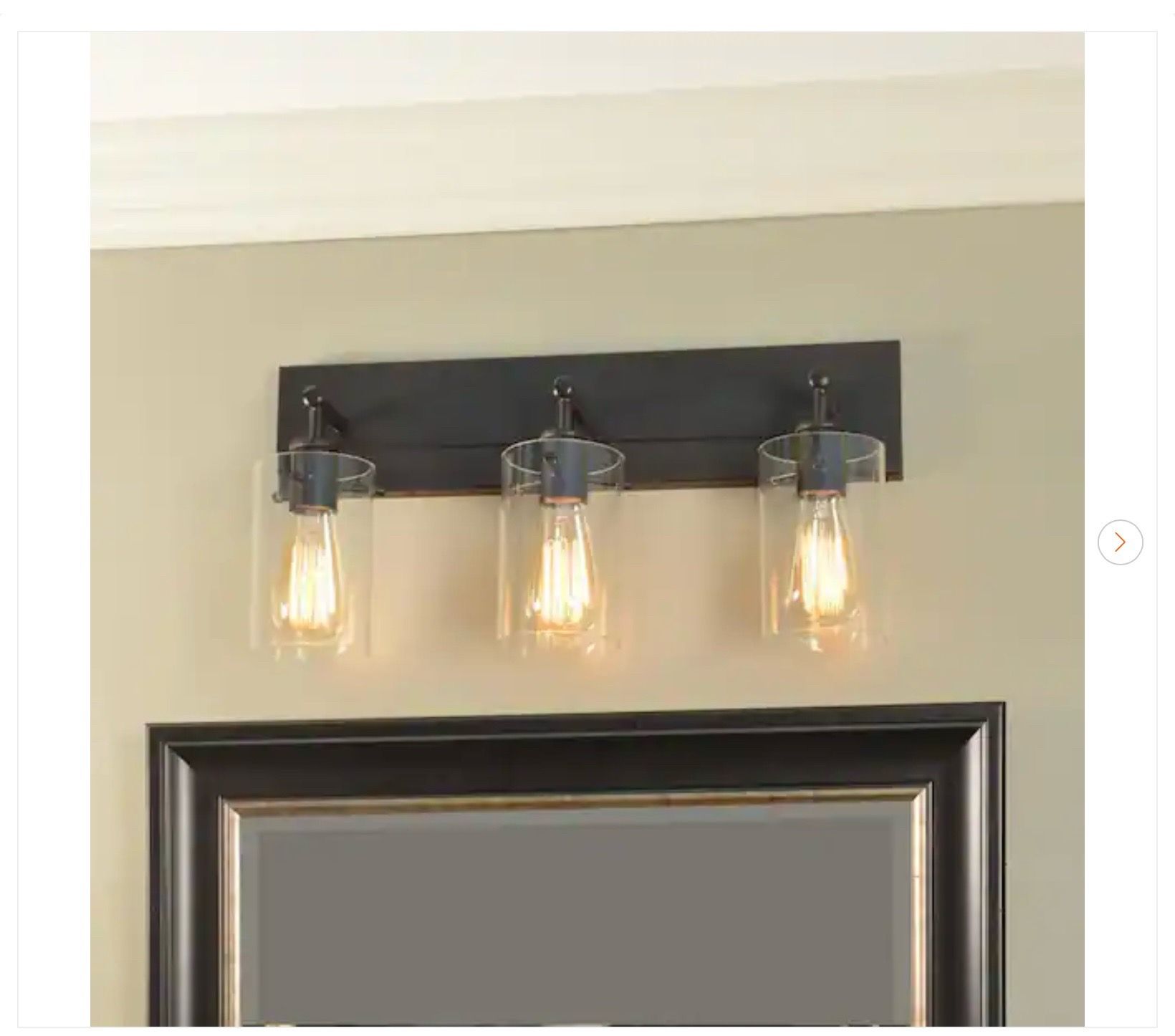 Hampton Bay Regan 21 in. 3-Light Espresso Bronze Vanity Light -