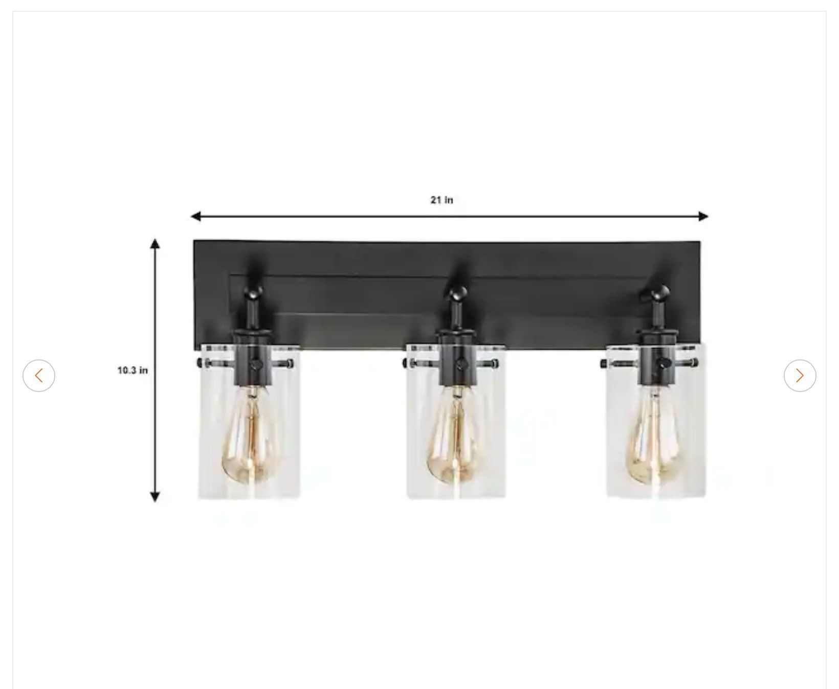Hampton Bay Regan 21 in. 3-Light Espresso Bronze Vanity Light - - photo 5