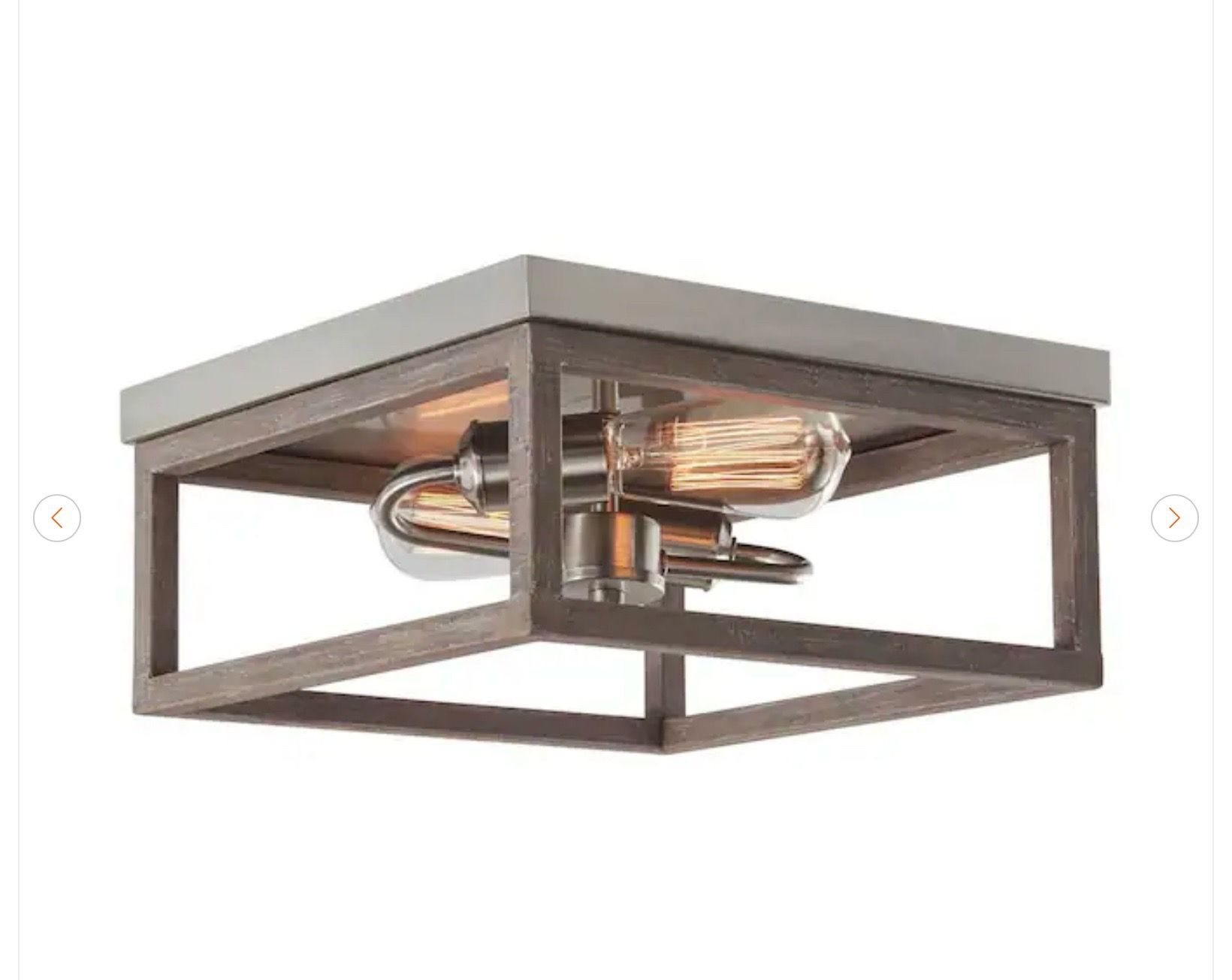 Hampton Bay Boswell Quarter 12 in. 2-Light Flush Mount - photo 2