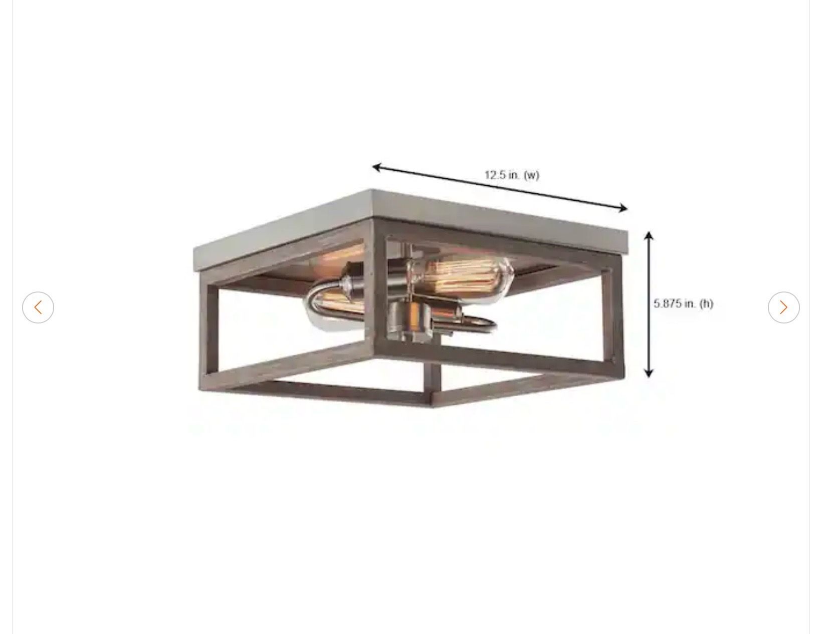 Hampton Bay Boswell Quarter 12 in. 2-Light Flush Mount - photo 3