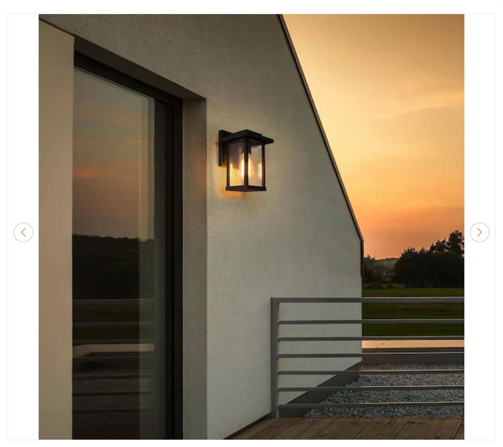 1-Light Black Modern Farmhouse Outdoor Wall Lantern - 2 Pack - photo 2