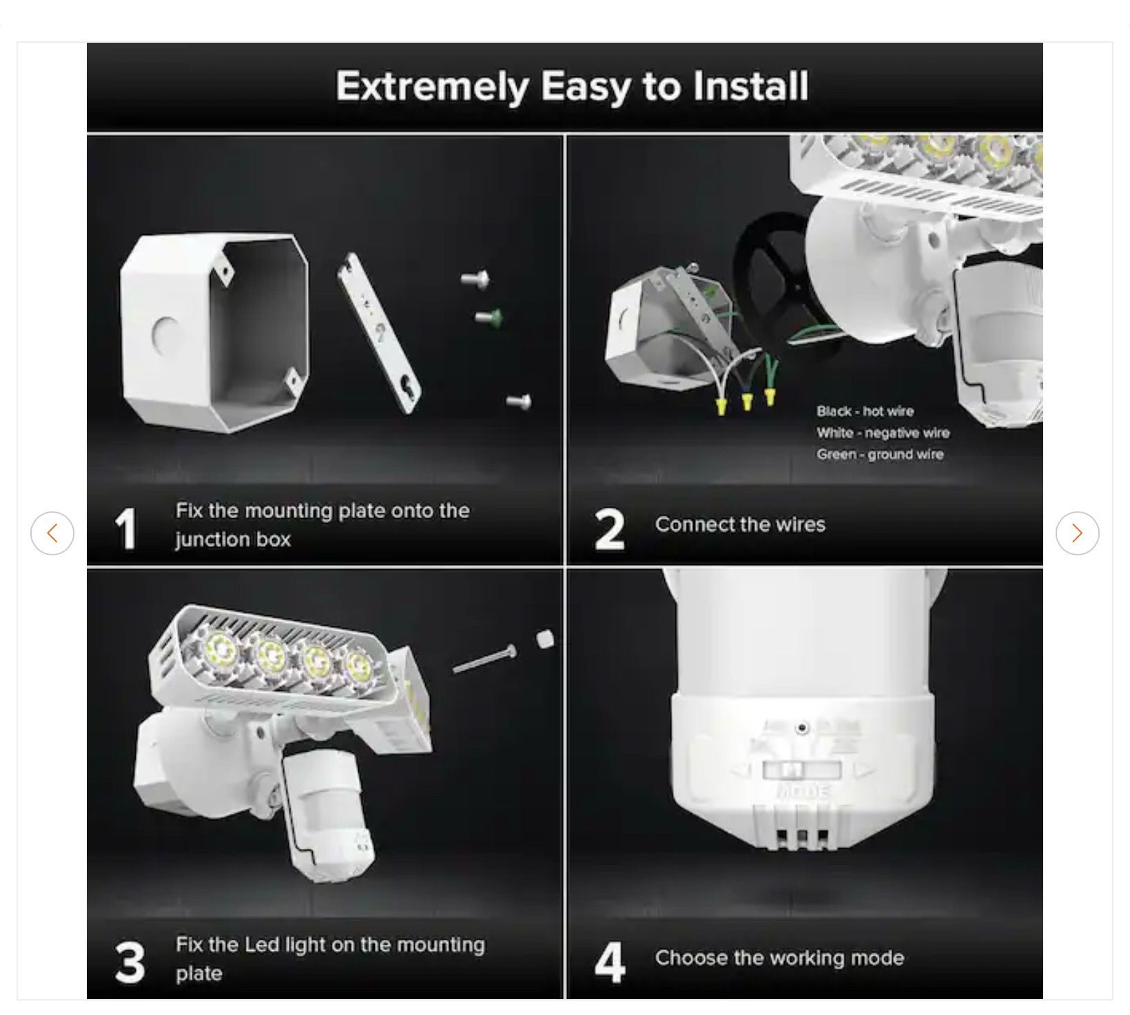 SANSI 36W LED Motion Sensor Security Flood Light, 2-Pack - photo 5