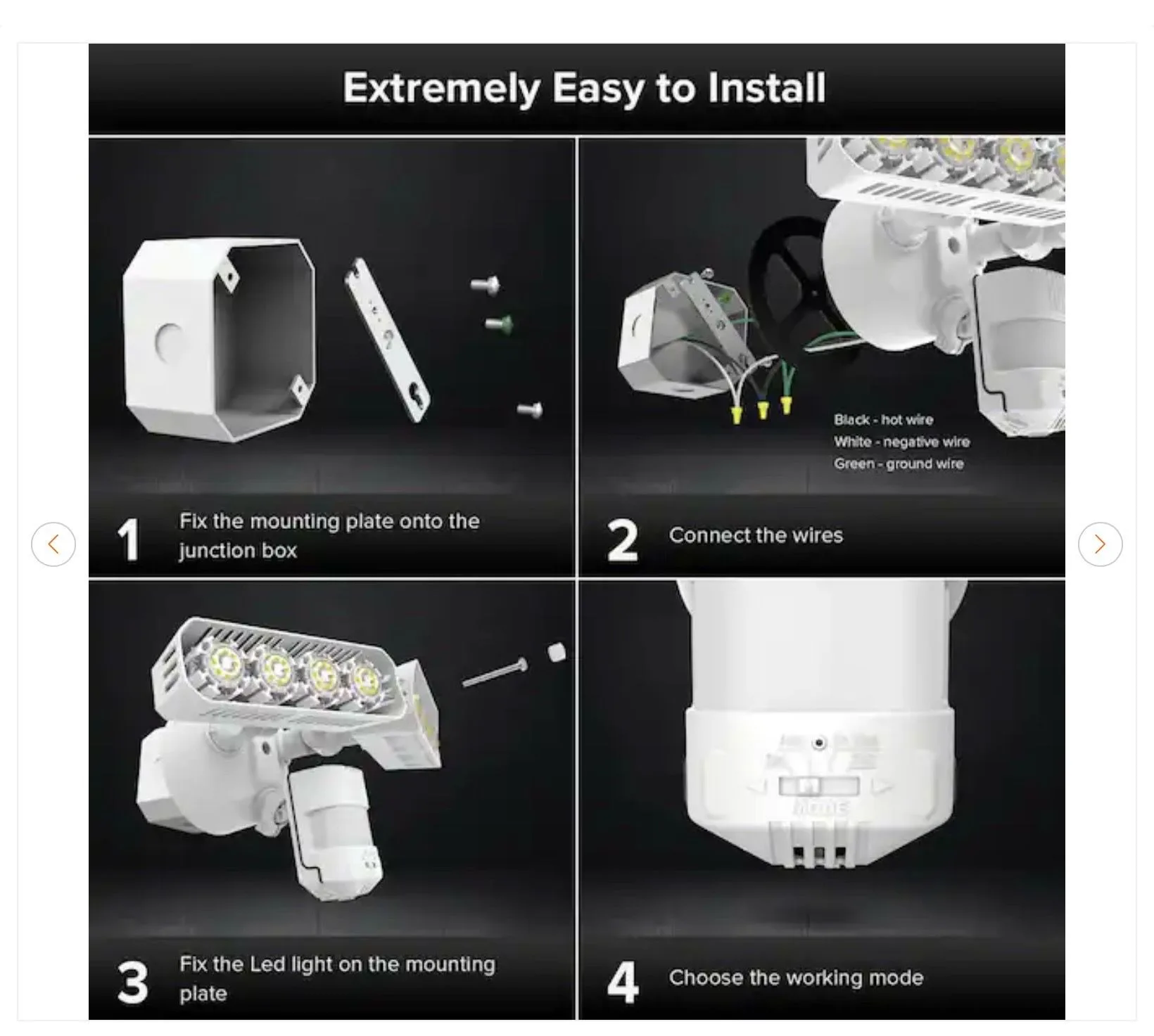 SANSI 36W LED Motion Sensor Security Flood Light, 2-Pack - photo 5