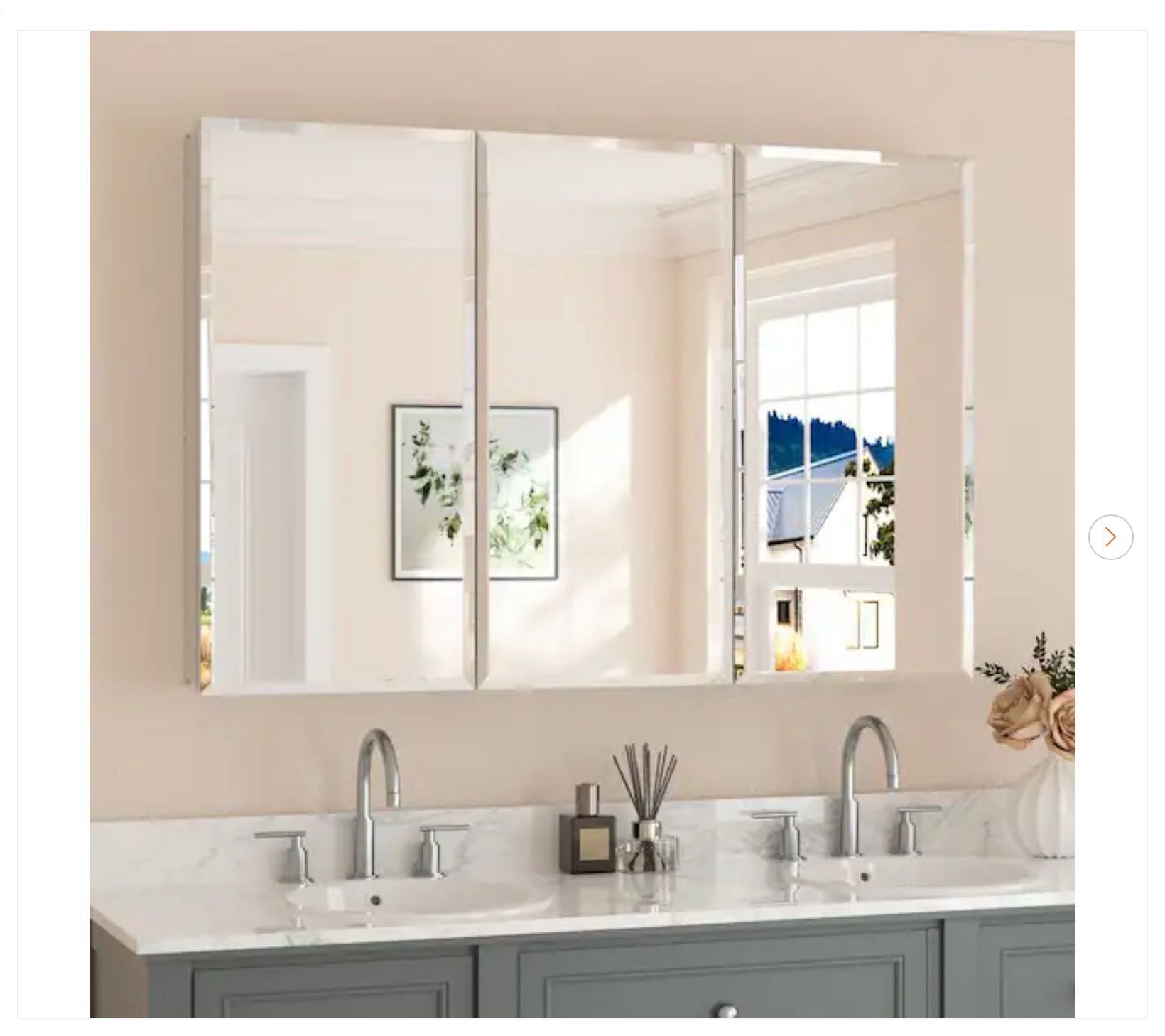 48 in. x 32 in. Rectangular Frameless Medicine Cabinet