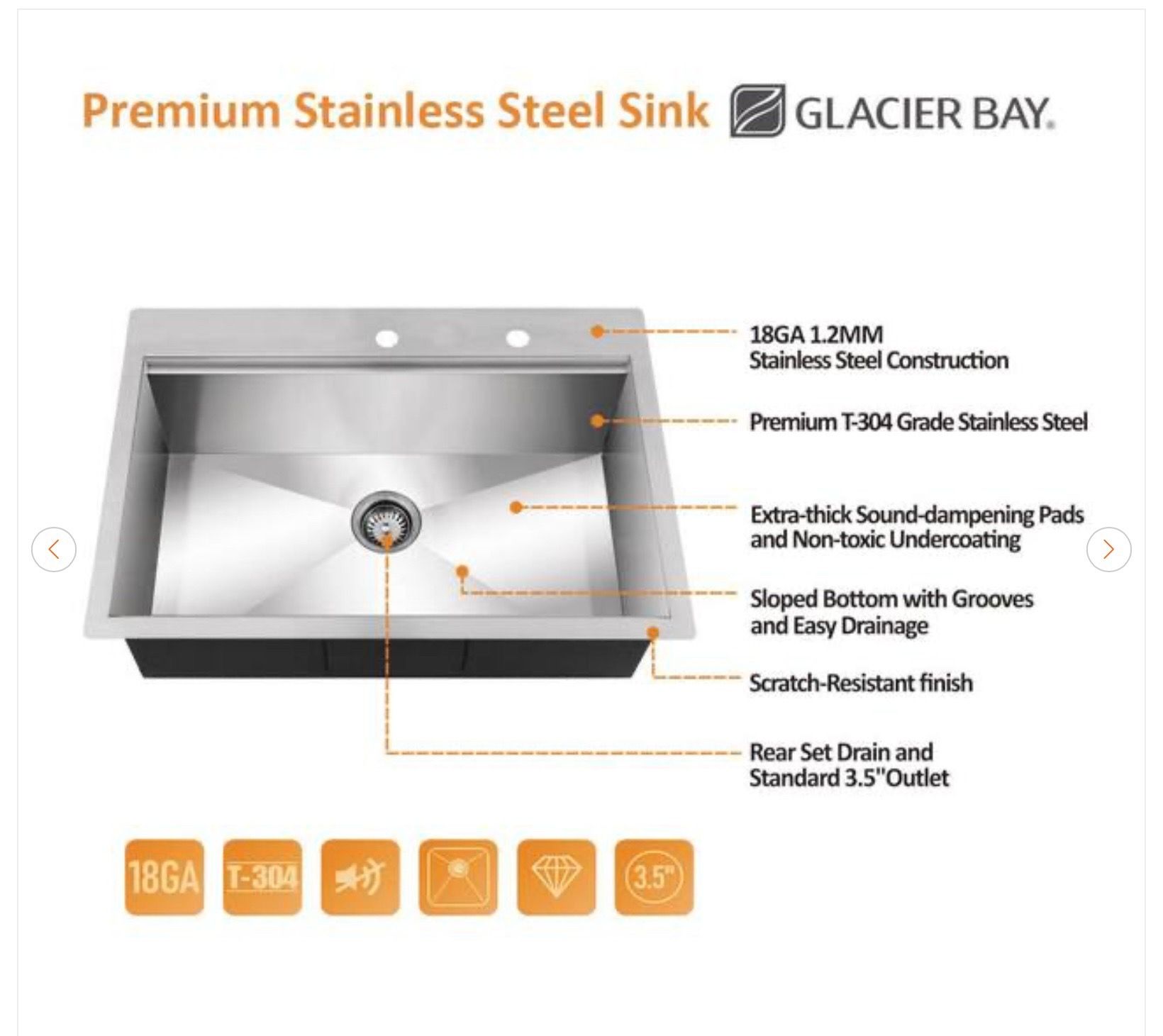 30 in. Drop-In Single Bowl Stainless Steel Kitchen Sink - NEW - photo 4