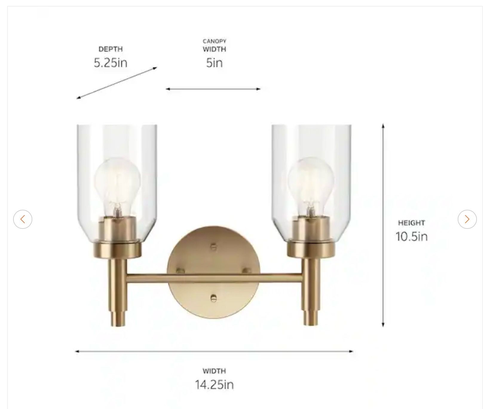 KICHLER Madden 2-Light Champagne Bronze Vanity Light - photo 4