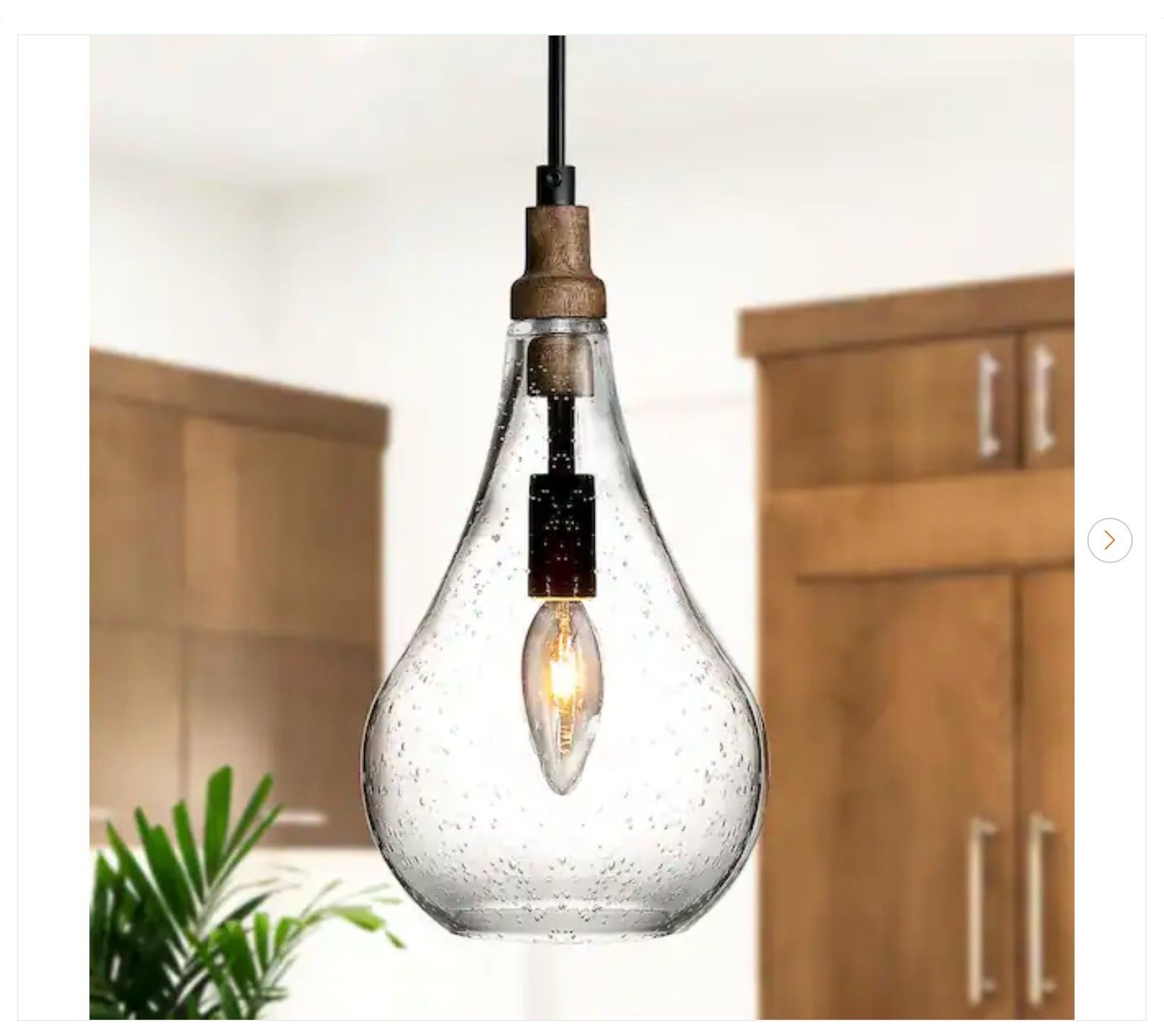 Modern Farmhouse Teardrop Pendant Lighting Maya 1-Light Black Wo