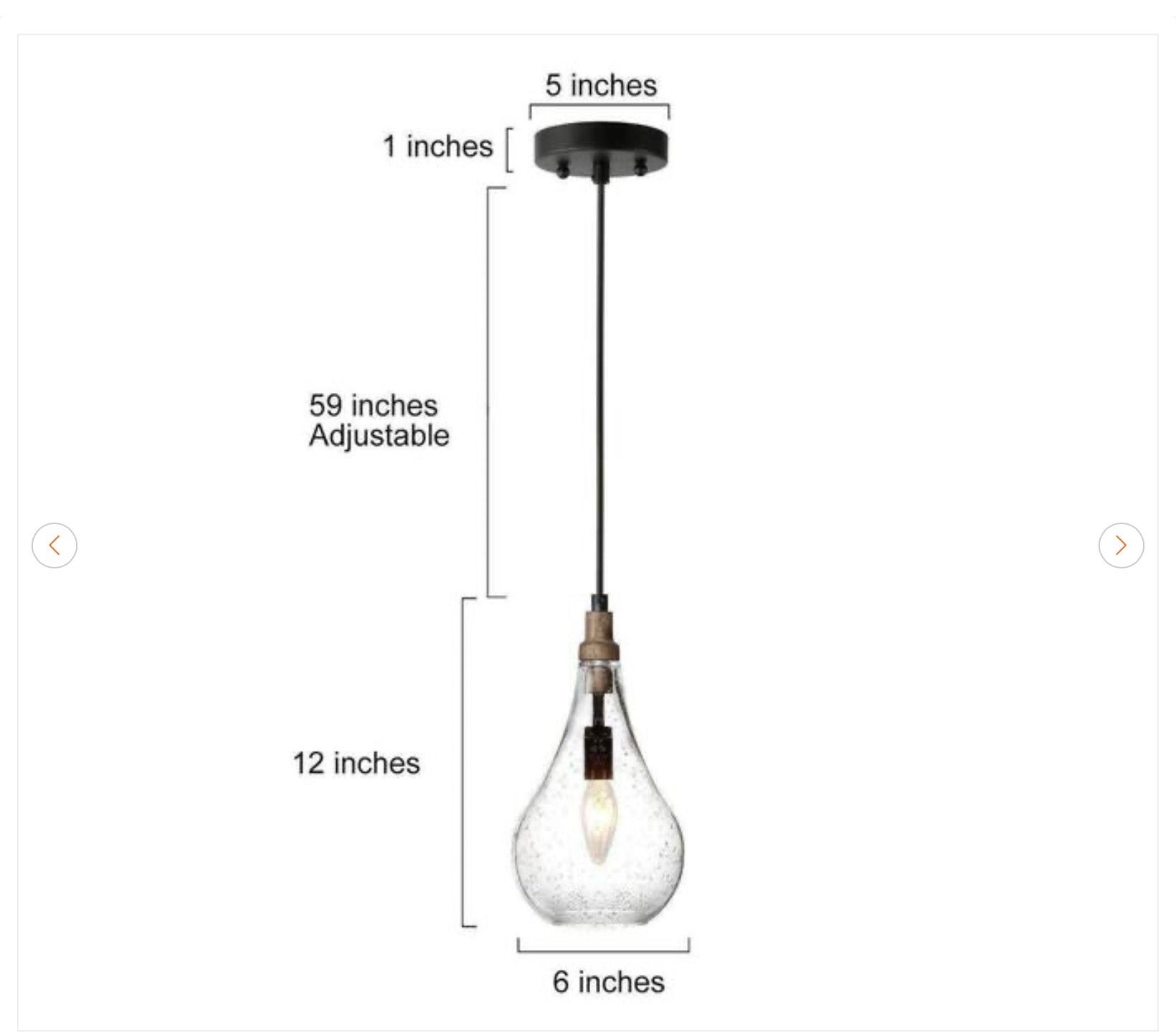 Modern Farmhouse Teardrop Pendant Lighting Maya 1-Light Black Wo - photo 2