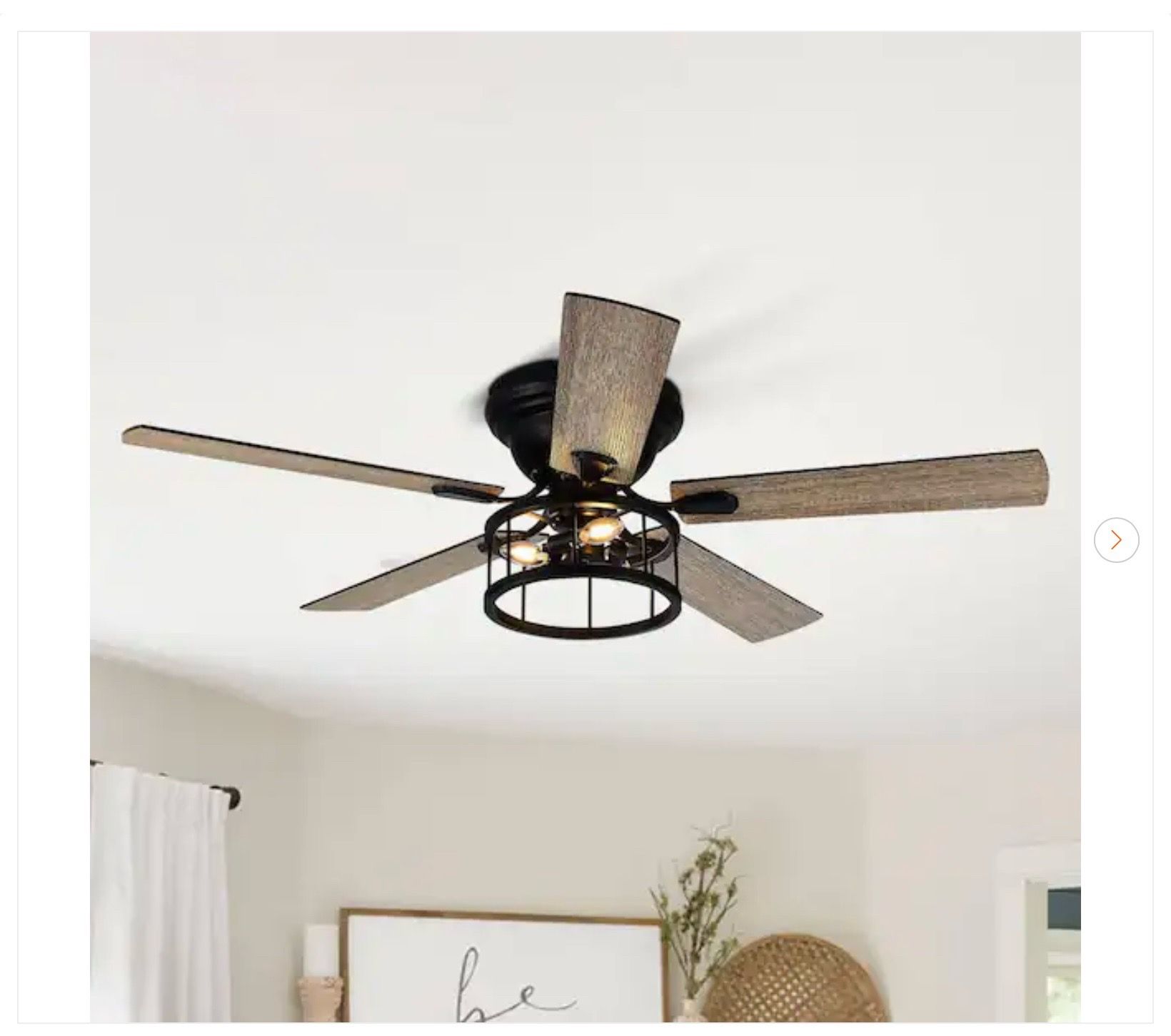 Breezary Ableton Hugger 52 in. Black Indoor Ceiling Fan - New