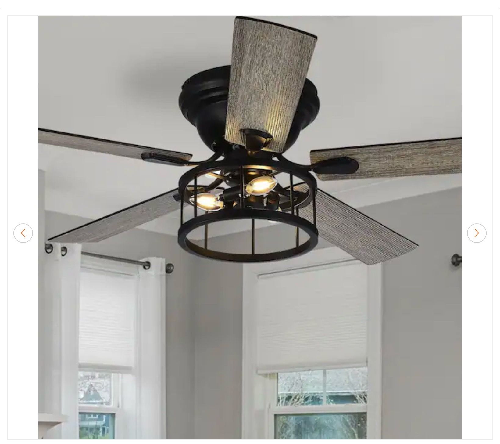 Breezary Ableton Hugger 52 in. Black Indoor Ceiling Fan - New - photo 2