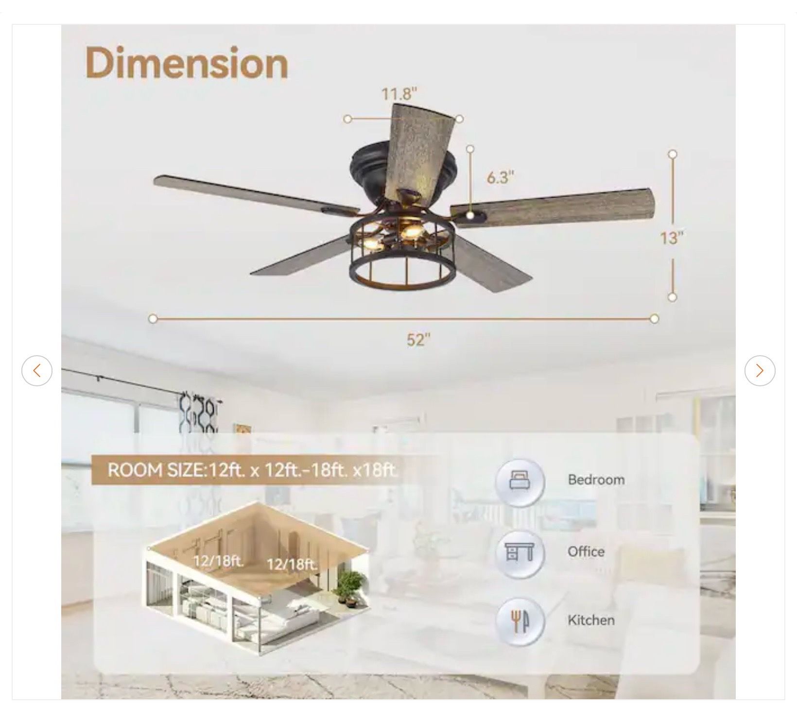 Breezary Ableton Hugger 52 in. Black Indoor Ceiling Fan - New - photo 5