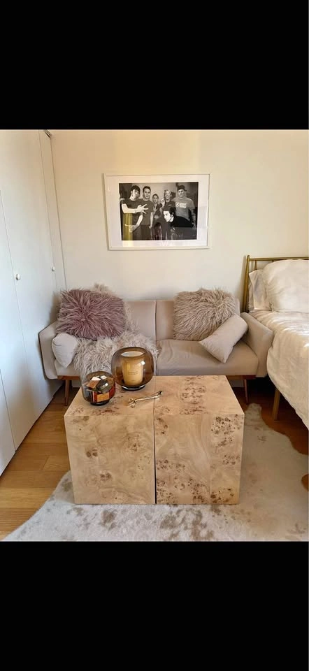 Velvet Sofa with Gold Legs