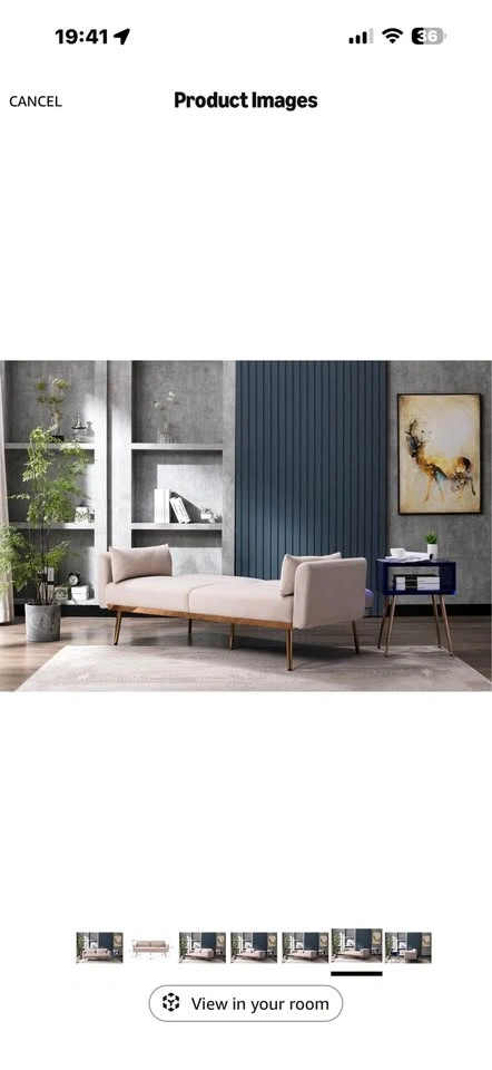 Velvet Sofa with Gold Legs - photo 4