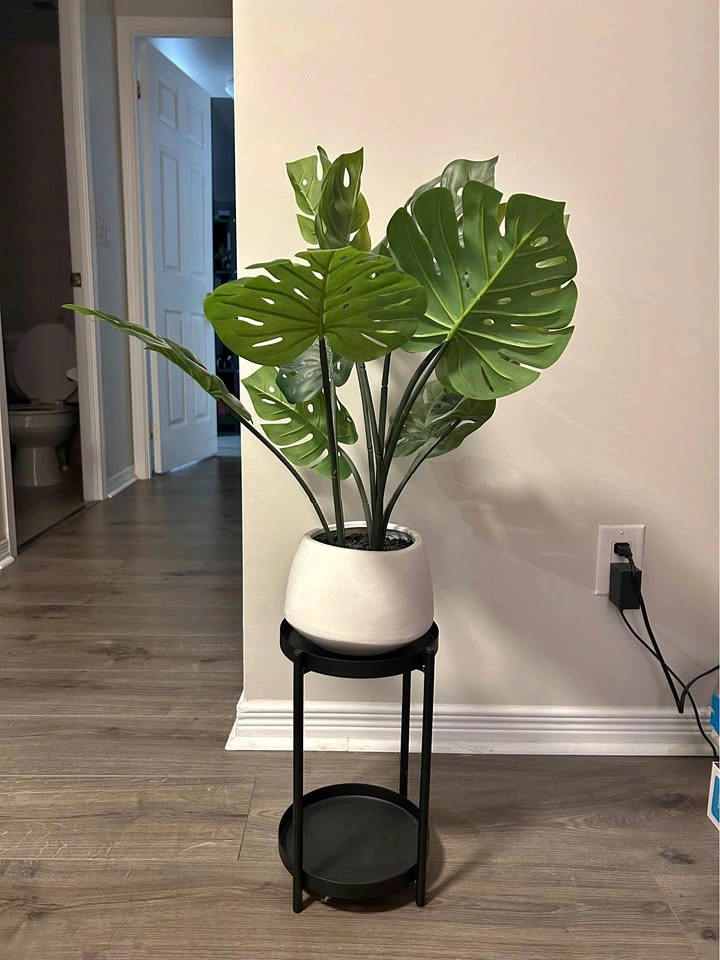 Artificial Monstera plant with stand