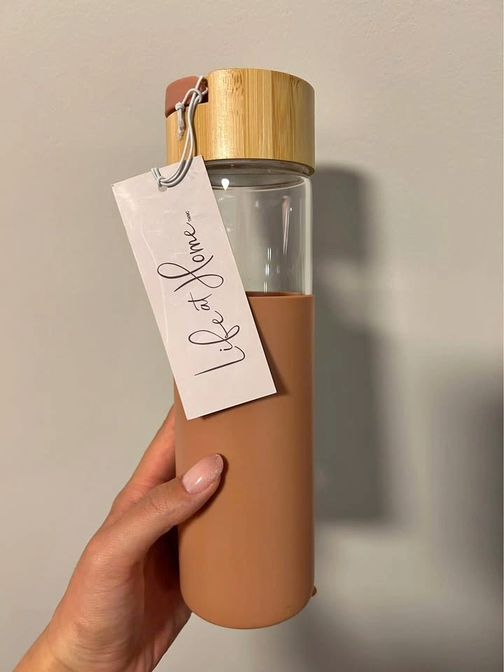 Pink Glass Water Bottle