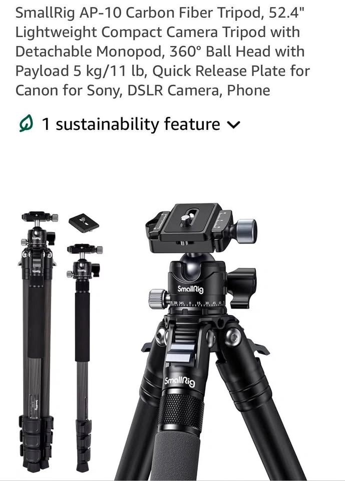 New SmallRig AP-10 carbon fibre camera tripod
