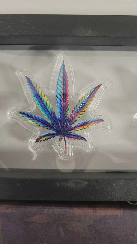 Silver Cannabis Leaf Acrylic Display Set 420 Somewhere - photo 2