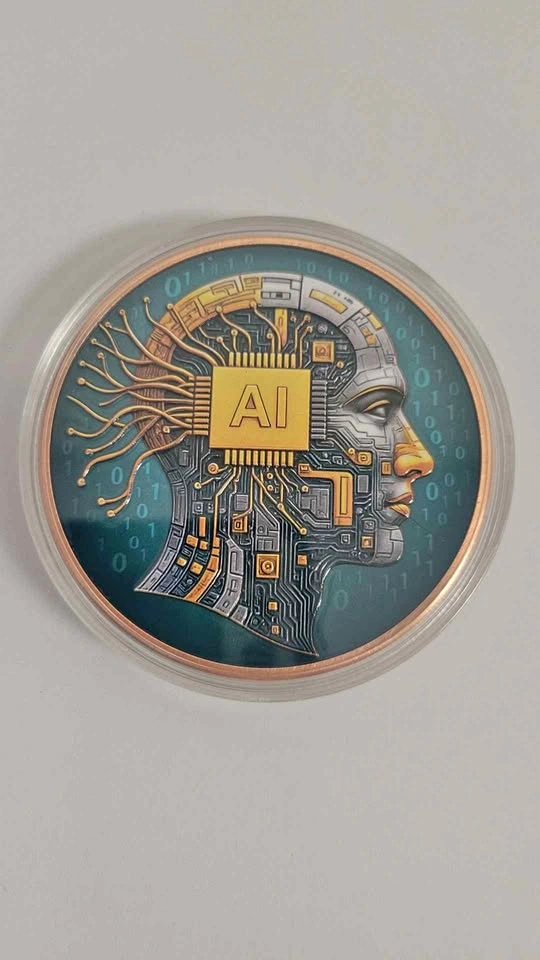 5oz Coloured AI Humans Imagine AI Amplifies Copper Round