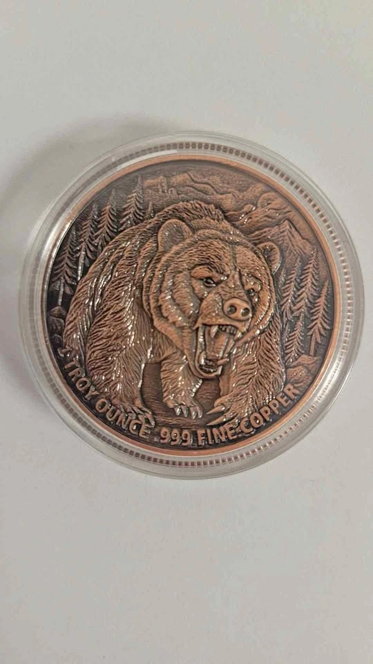 1oz Copper Collectible High Relief Bull & Bear