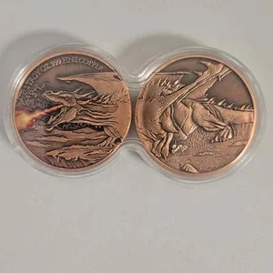 Dual Stack 2oz Copper Fire Dragon Collectible in Capsule