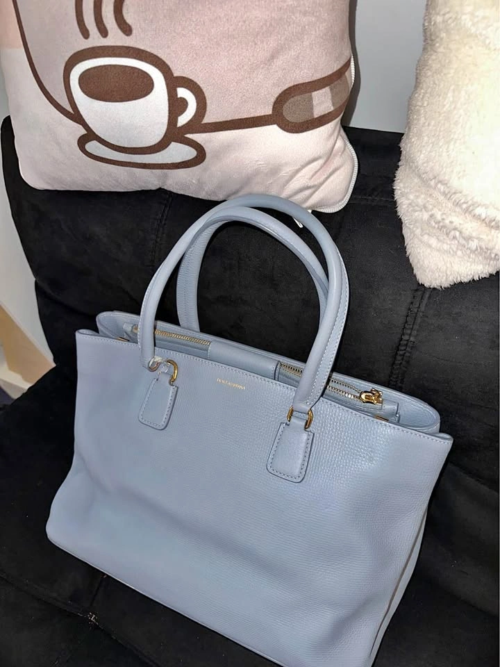Dolce and Gabbana Calfskin Clara Tote Baby Blue D&G