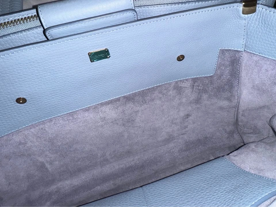 Dolce and Gabbana Calfskin Clara Tote Baby Blue D&G - photo 4
