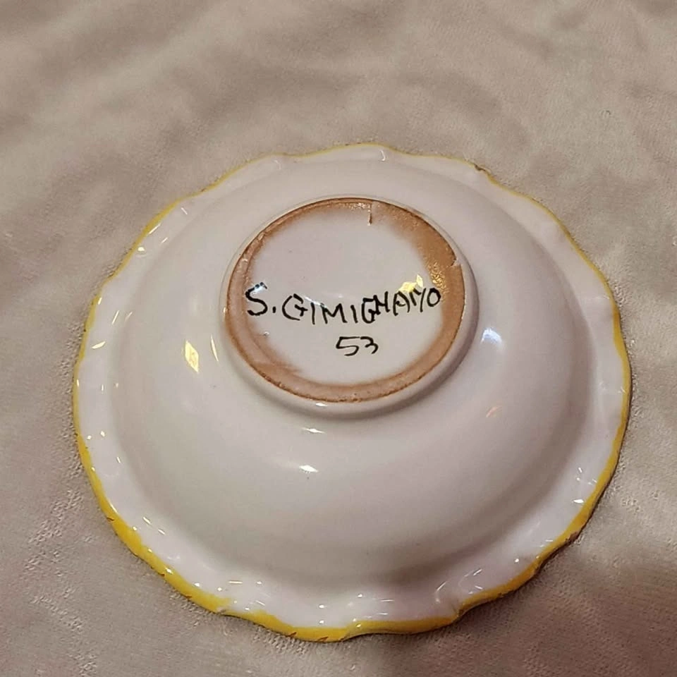 San Gimignano Hand Painted Vintage Dipping Bowl - photo 2