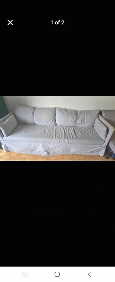 Light Gray Fabric Slipcover Sofa