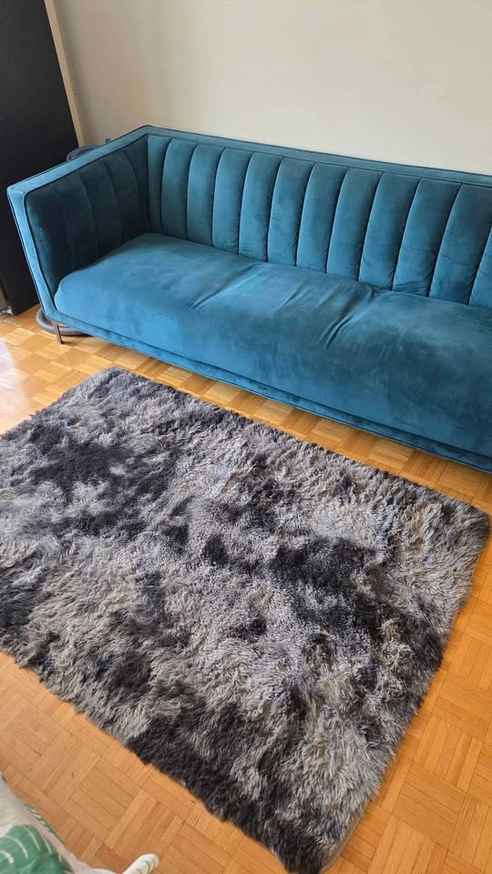 Gray black shag rug - photo 3
