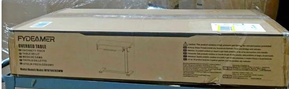 New Open Box FYDEAMER Adjustable Overbed Table with Keyboard Tra