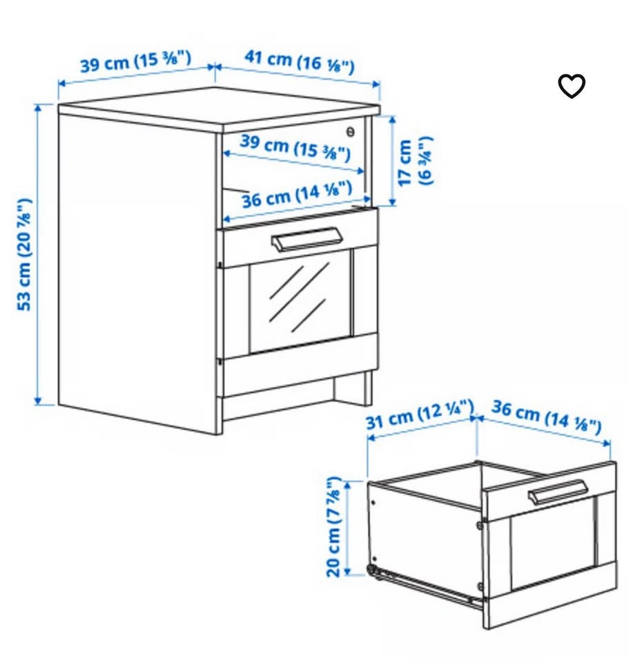 IKEA BRIMNES Nightstand / Bedside Table – Black - photo 2