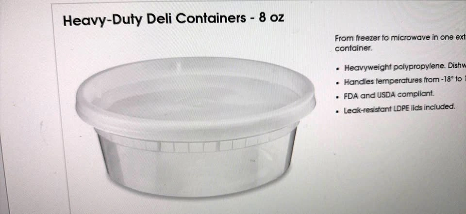 8oz Heavy-Duty Deli Containers With Lids