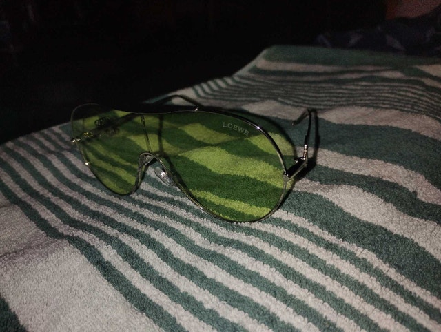 LOEWE Green Lens Silver Sunglasses