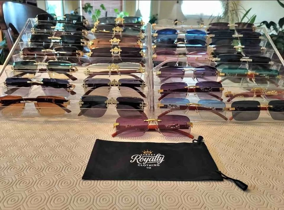 519 Street Royalty Clothing Rimless Sunglasses