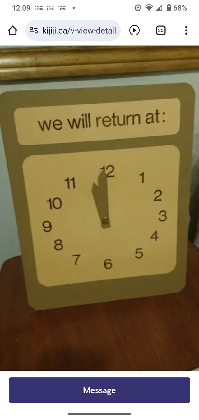 Vintage WILL RETURN retail display sign cardboard