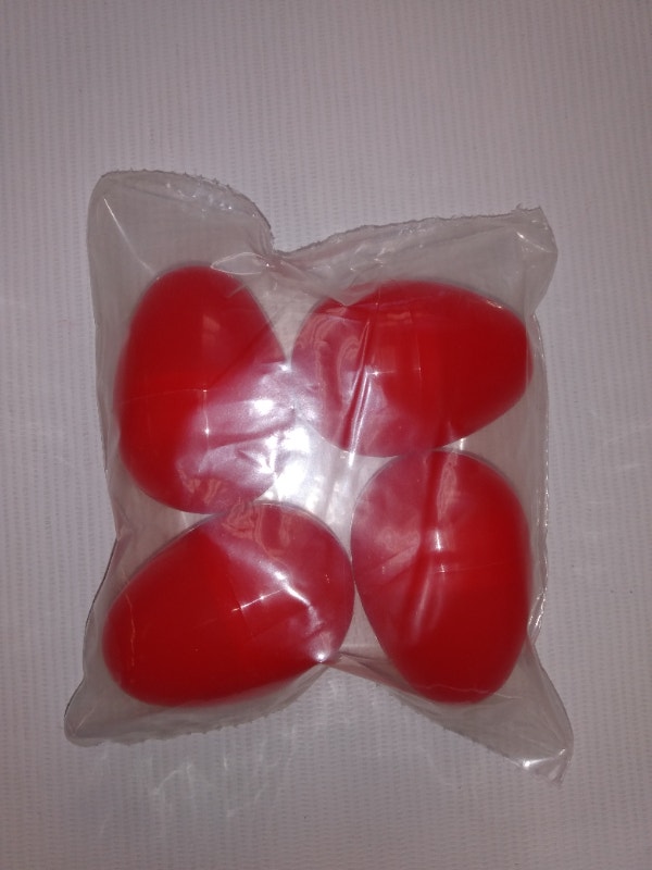 Orthodox red plastic easter eggs