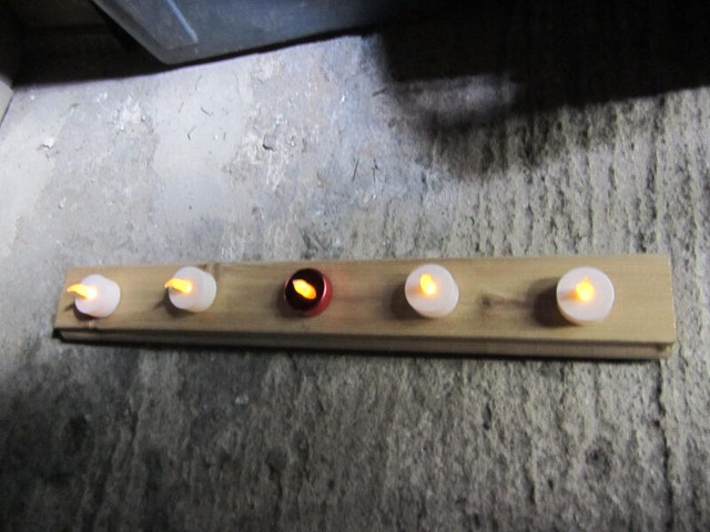 upcycled long tea light or taper candle holder - photo 2