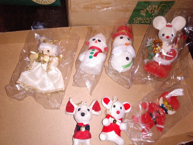 Vintage Flocked Christmas Ornaments