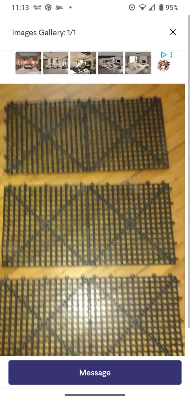 Interlocking bar mat 12x12 4 pieces