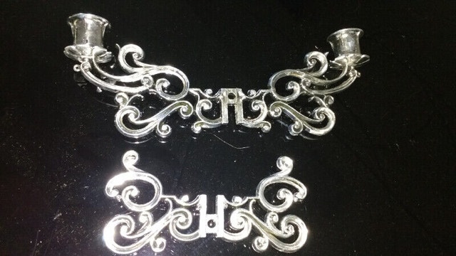 Vintage New Tabletop Candelabras Candle Holder Silver 2 Left - photo 4